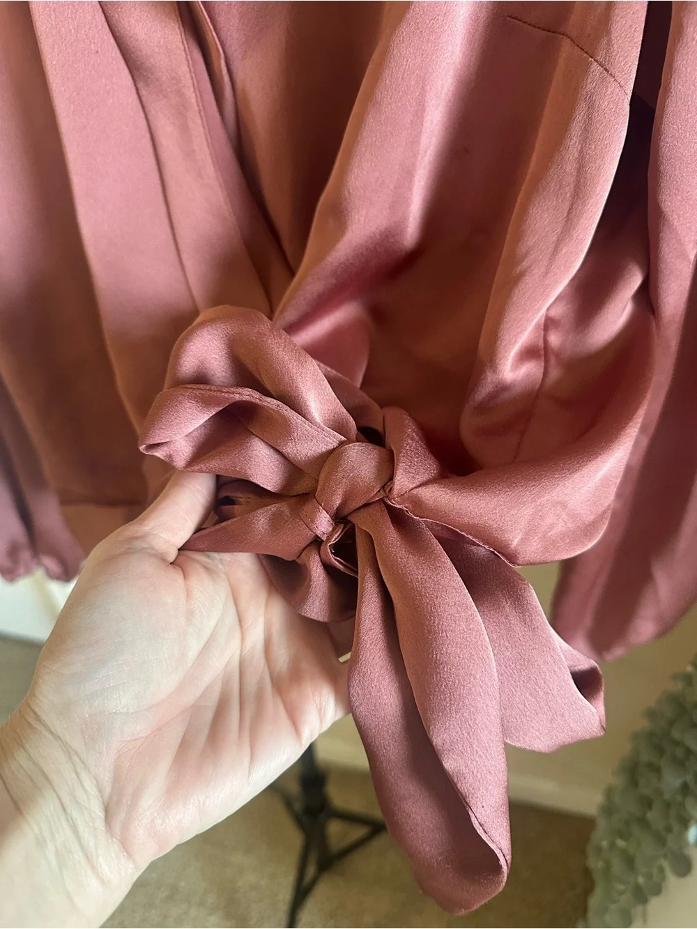 Abercrombie & Fitch Dusty Rose Satin Wrap Chemise